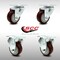 Service Caster 3 Inch SS Maroon Polyurethane Swivel Top Plate Caster Set with 2 Rigid SCC SCC-SS20S314-PPUB-MRN-2-R314-2 - alternate 1